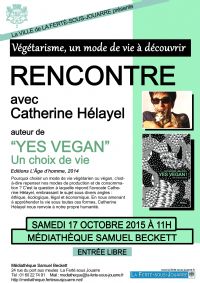 Rencontre avec un auteur. Le samedi 17 octobre 2015 à Ferté sous Jouarre. Seine-et-Marne.  11H00
